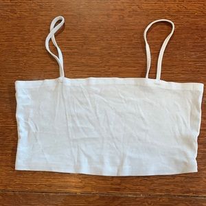 White tube tank with spaghetti straps, size S.